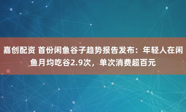 嘉创配资 首份闲鱼谷子趋势报告发布：年轻人在闲鱼月均吃谷2.9次，单次消费超百元