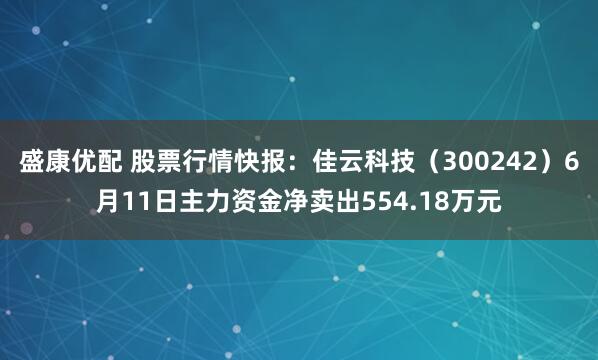 盛康优配 股票行情快报：佳云科技（300242）6月11日主力资金净卖出554.18万元